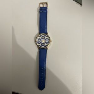 Blue & White Tribal Print Watch